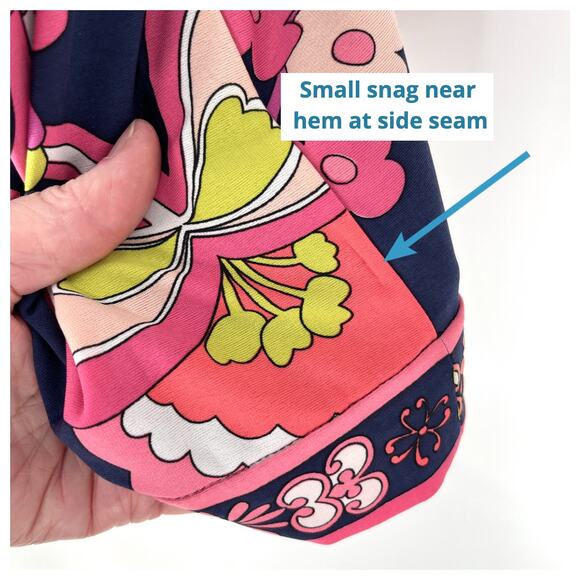 Trina Turk Floral Halter Mini Dress Sz 4 Lined Pink Navy Peach Retro Stretch - Picture 7 of 11